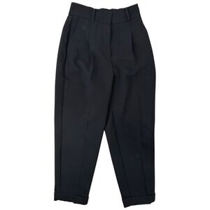 Aritzia Wilfred Black Pleated High Rise Tapered‎ Cuffed Ankle Trouser 2